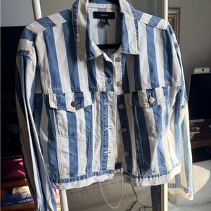 Forever 21 Blue and White Striped Jacket